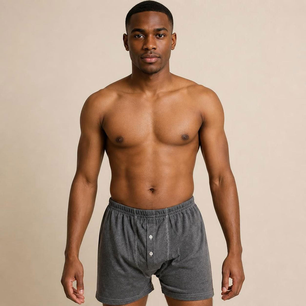 plastic-free 100% organic cotton knit boxer shorts