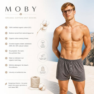 100% organic cotton boxer shorts for men without plastic without polyester