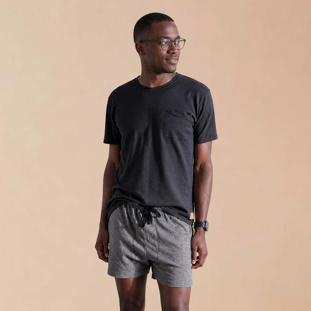 plastic-free 100% certified organic cotton knit boxer shorts polyester-free