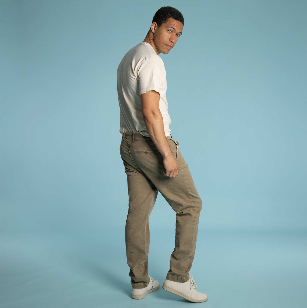 clay dyed organic cotton pants