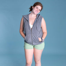 Load image into Gallery viewer, vegan organic cotton hooded vest