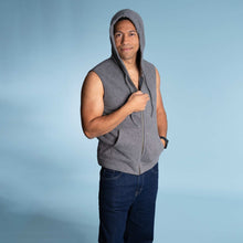 Load image into Gallery viewer, 100% organic cotton fleece hoodie vest
