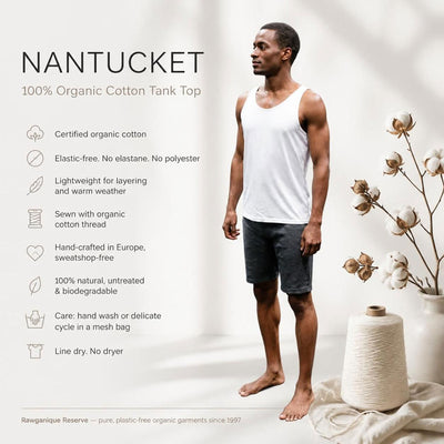 plastic-free 100% organic cotton summer weight tank top