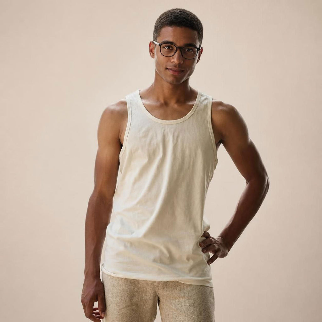 plastic-free 100% certified organic cotton tank top made in America