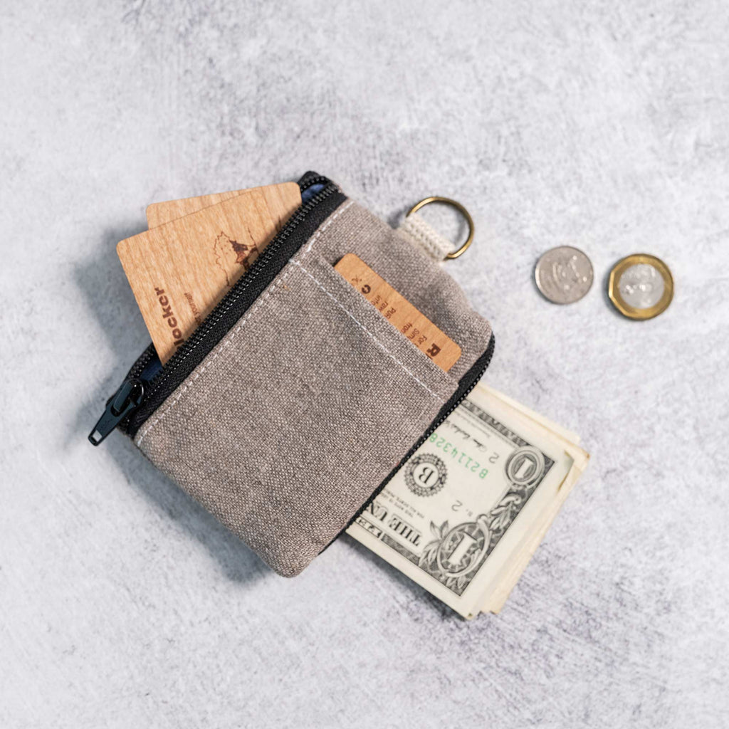 organic linen slim wallet