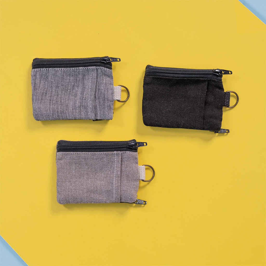 NEWBURGH 100% Organic Linen 2-Way Slim Minimalist Wallet (5.5"x4.5") (OC Thread, YKK Zippers) (99.99% Biodegradable)