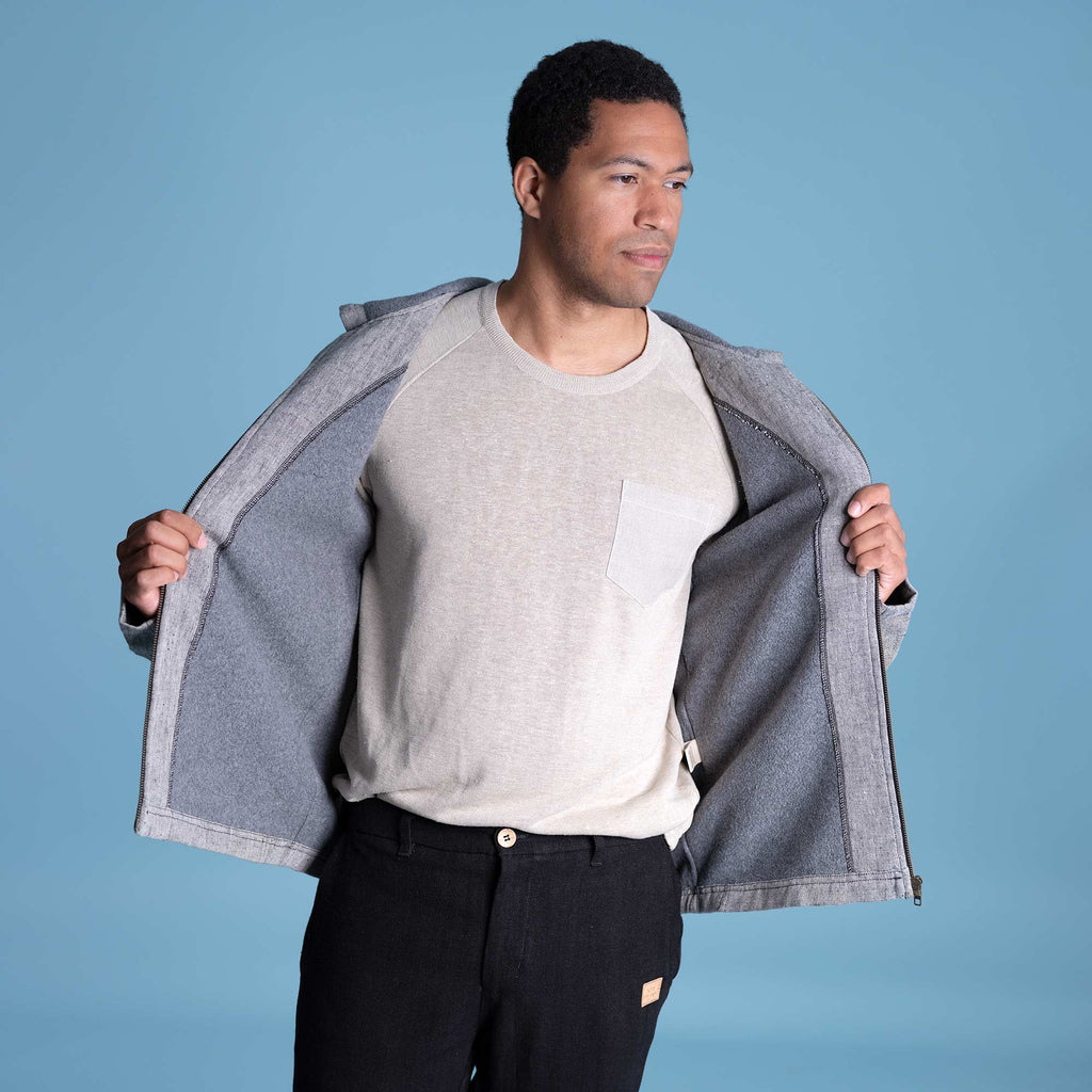organic linen winter coat