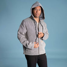 Load image into Gallery viewer, organic linen winter jacket with hoodie