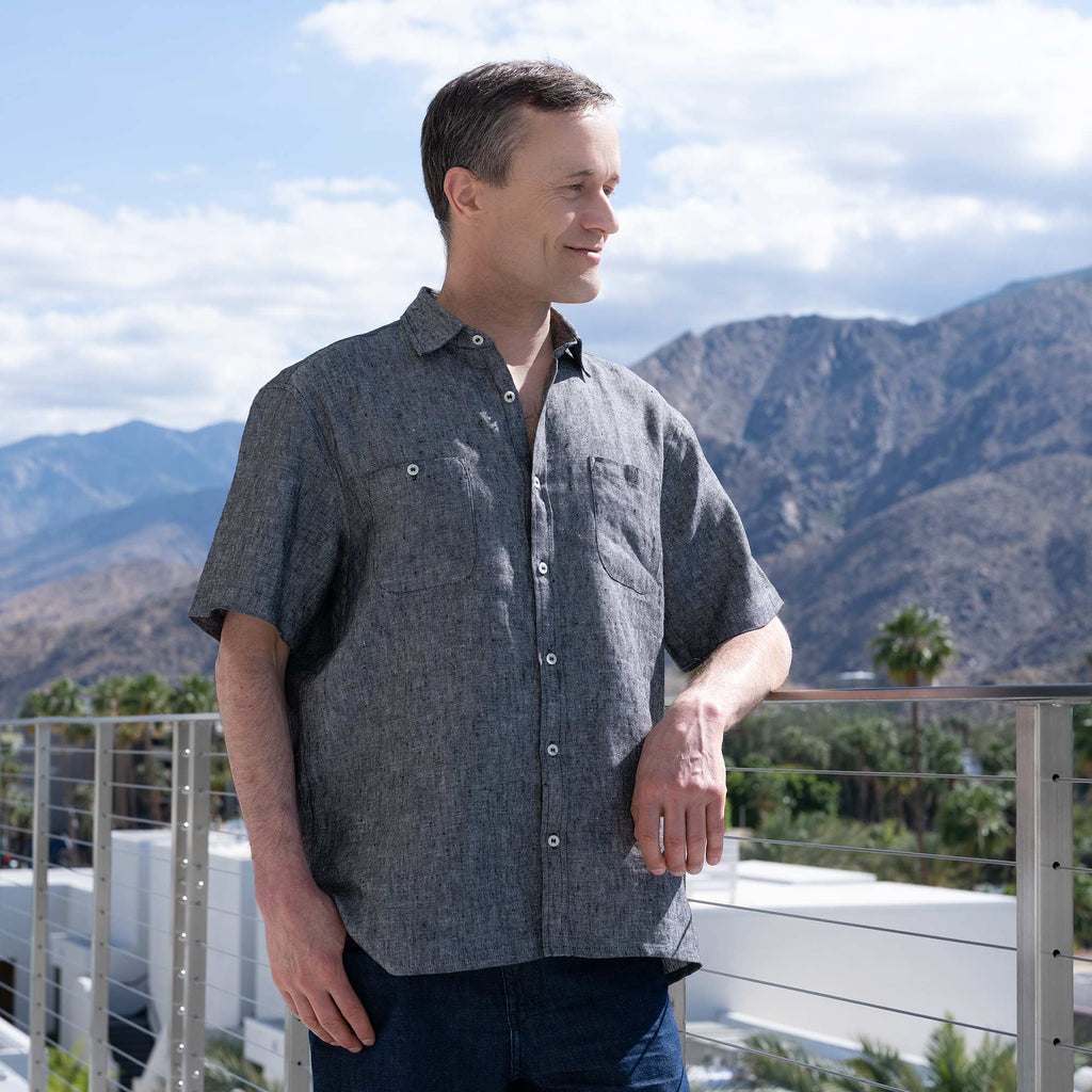 100% organic linen shirt synthetics-free