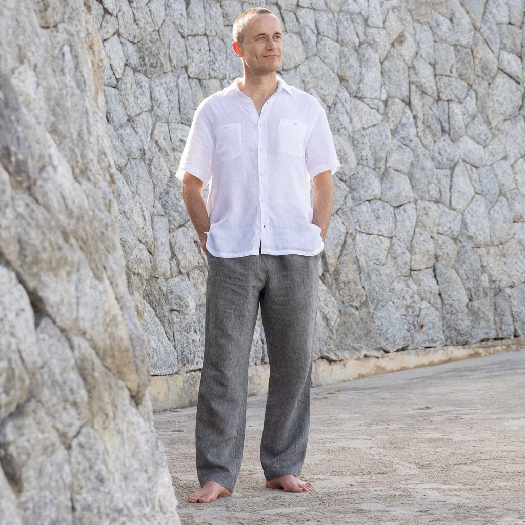 flax linen breathable summer shirt