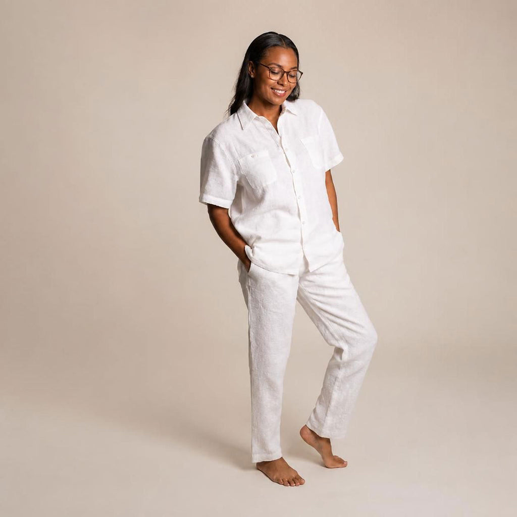 organic linen dress pants