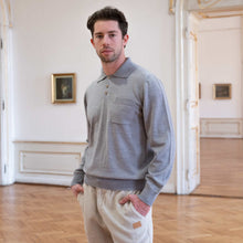 Load image into Gallery viewer, organic merino LS polo biodegradable