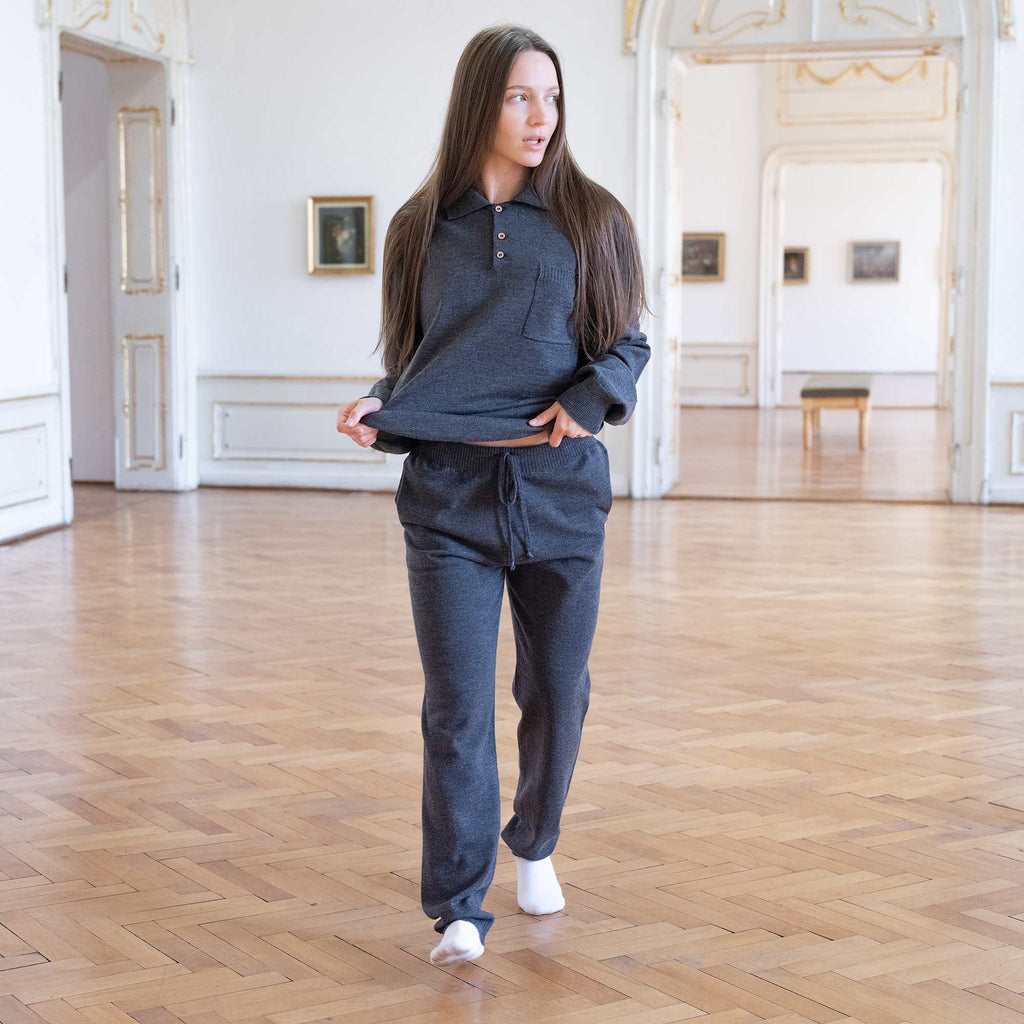plastic-free 100% organic merino wool sweatpants