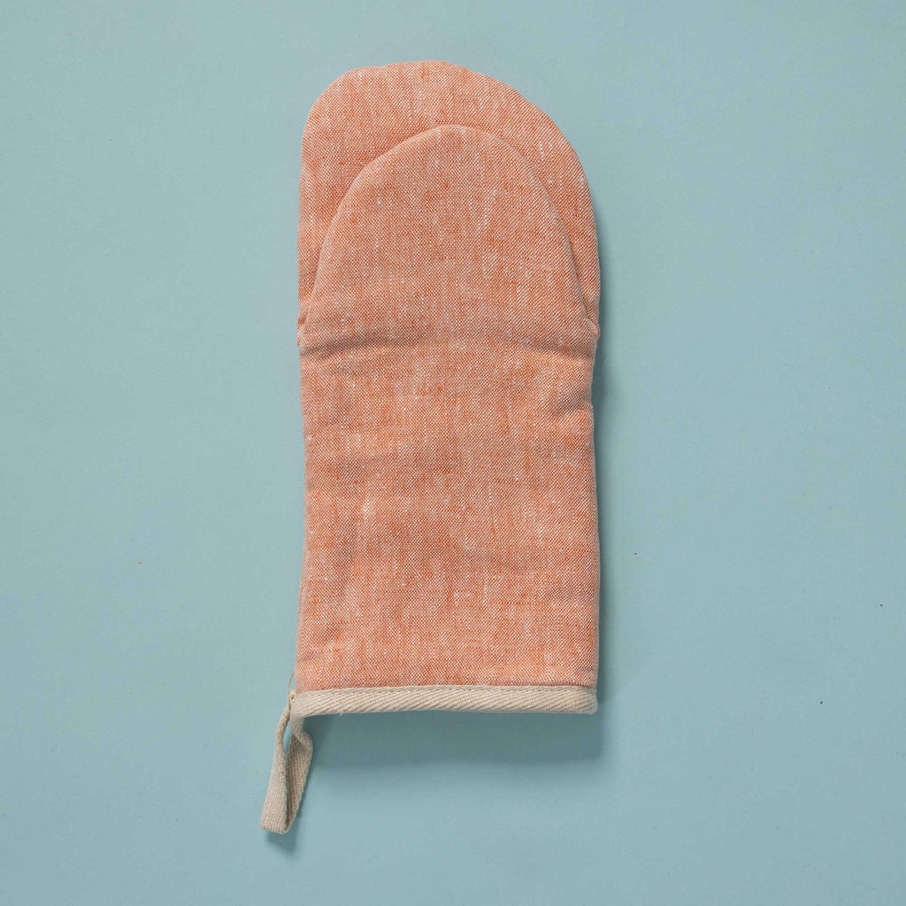 pure hemp oven mitt plastic-free orange