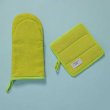 Load image into Gallery viewer, hemp oven mitt pot holder lime color