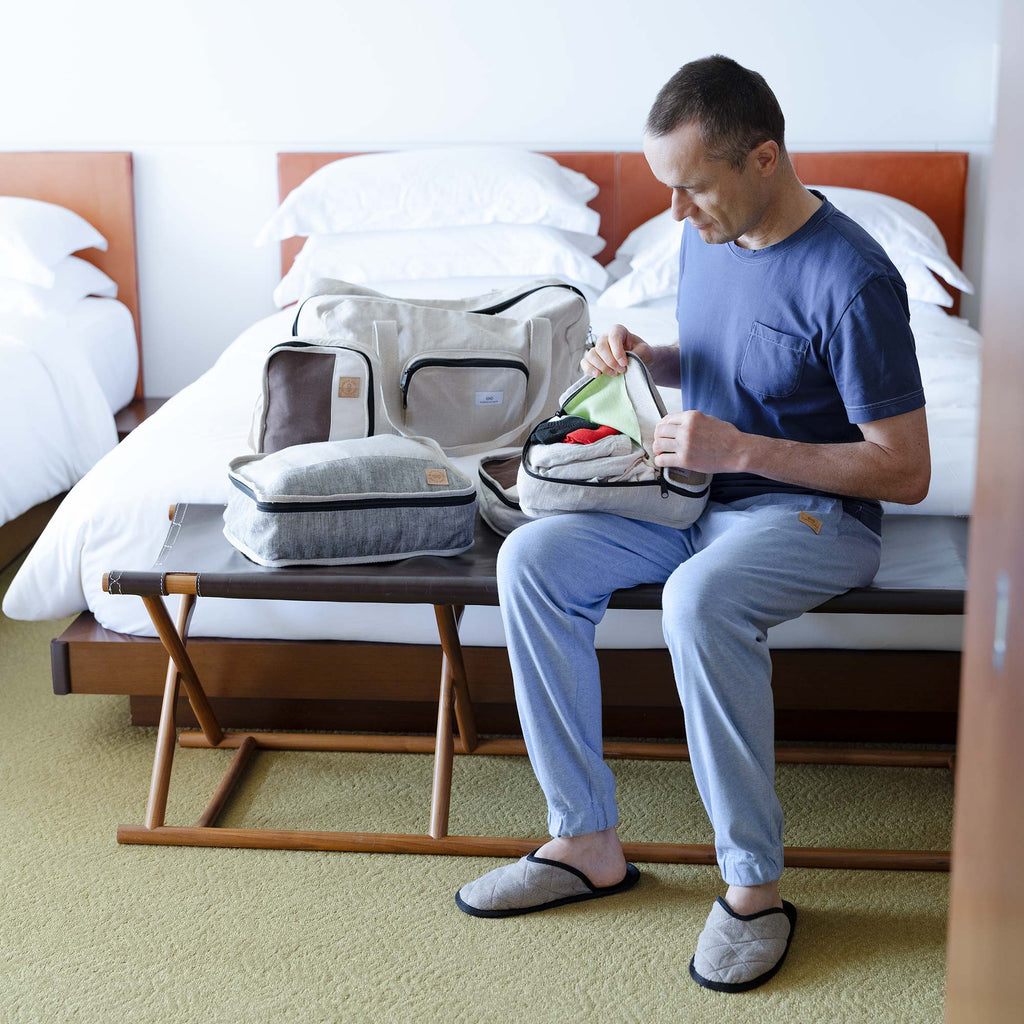 organic linen packing cubes