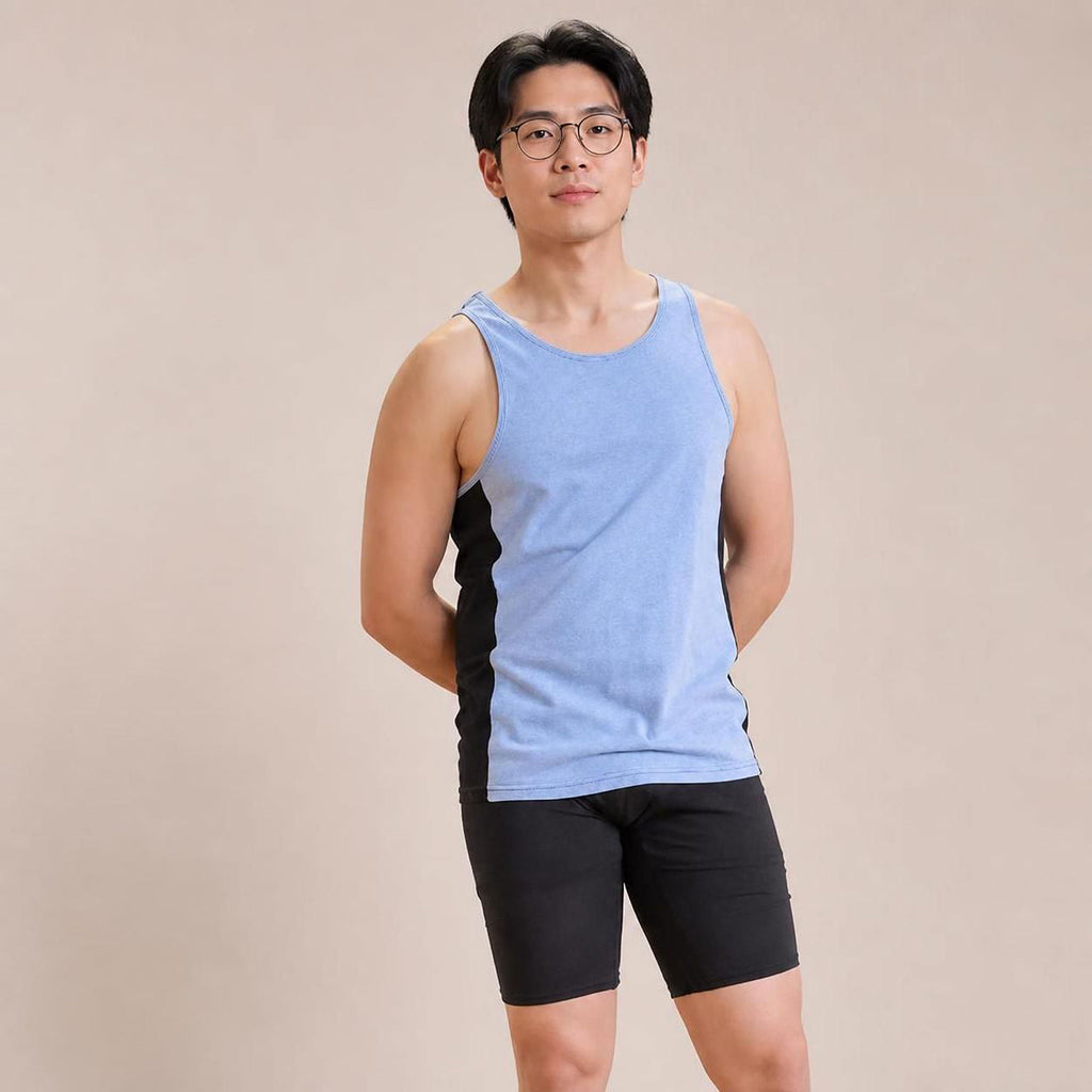 PALM BEACH 100% Organic Cotton Lightweight Tank Top (OC Thread, No Polyester, No Plastic) (100% Natural Origin & Biodegradable)