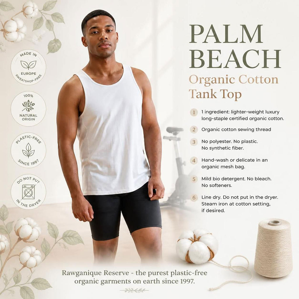 plastic-free 100% organic cotton tank top polyester-free