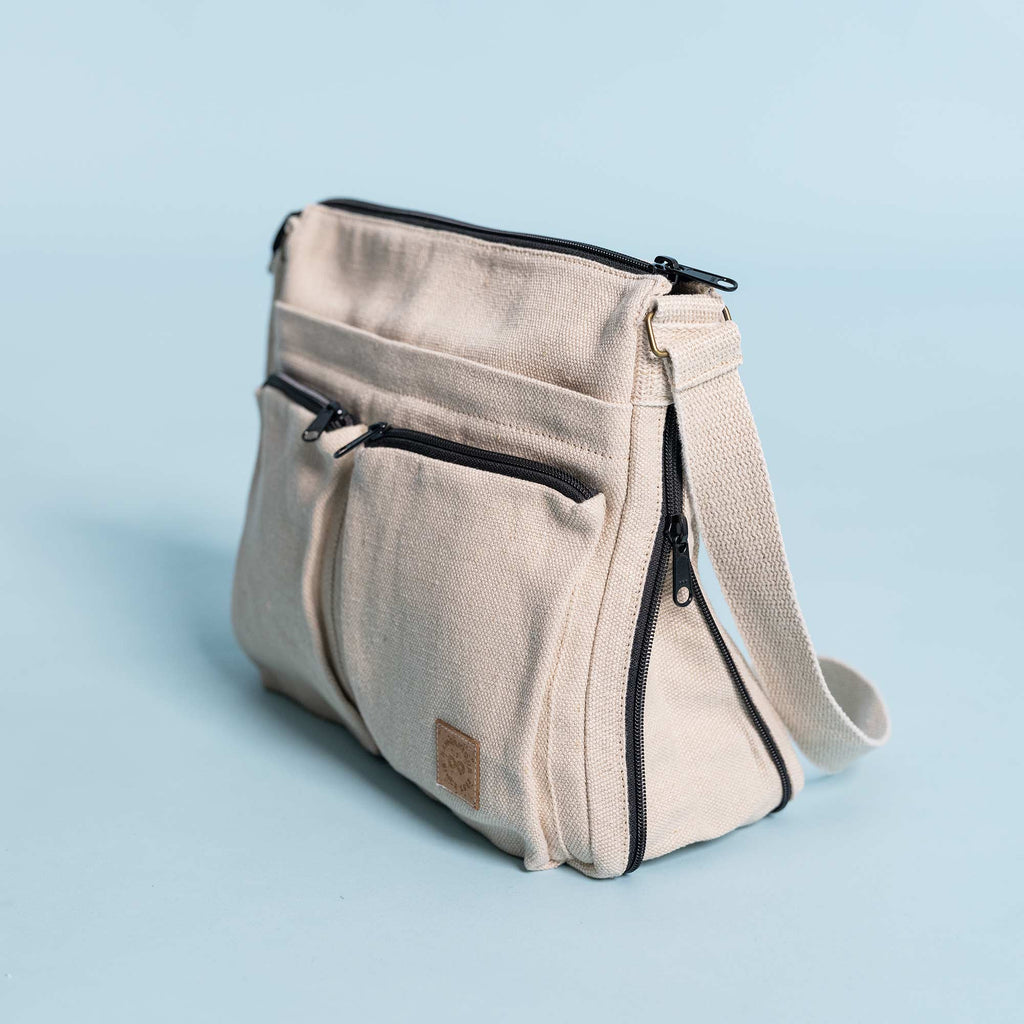 100% organic linen commuter bag