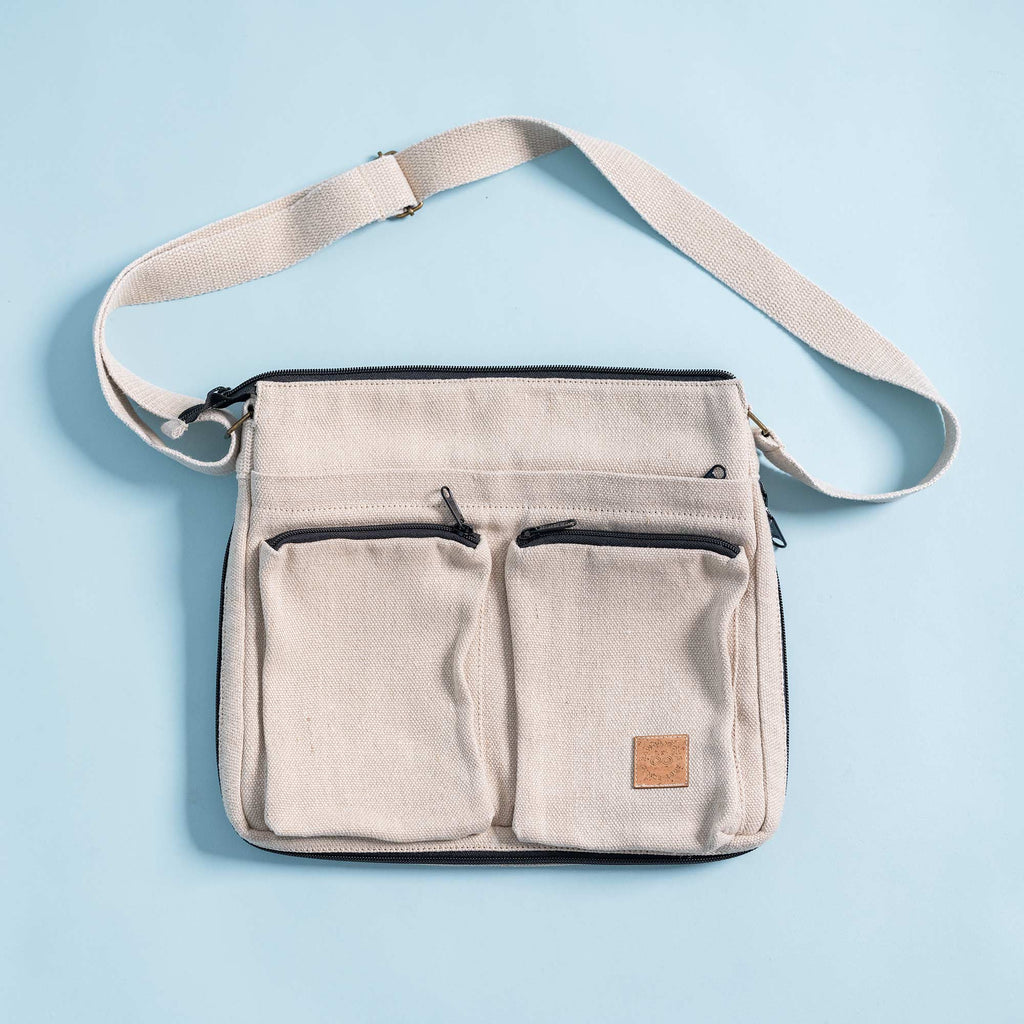 100% organic linen laptop bag