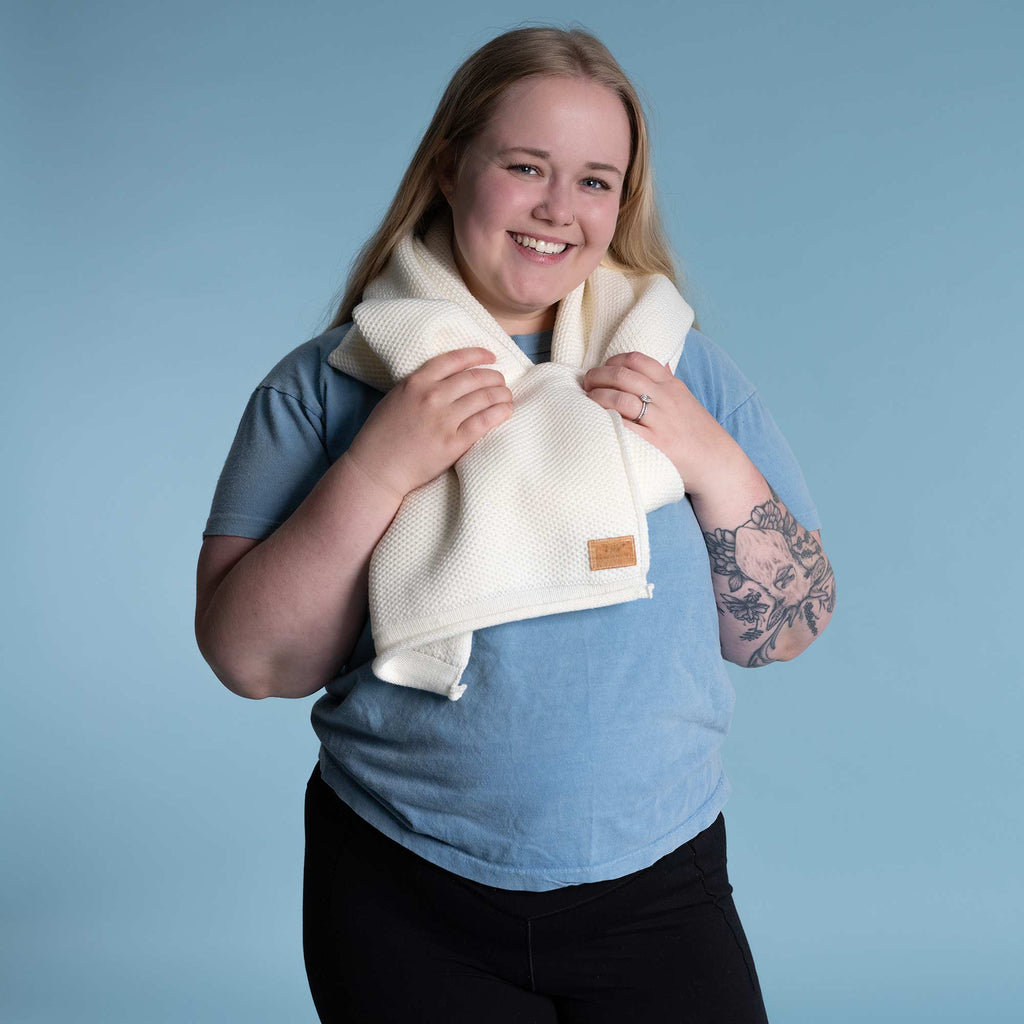 100% biodegradable 100% organic merino wool scarf