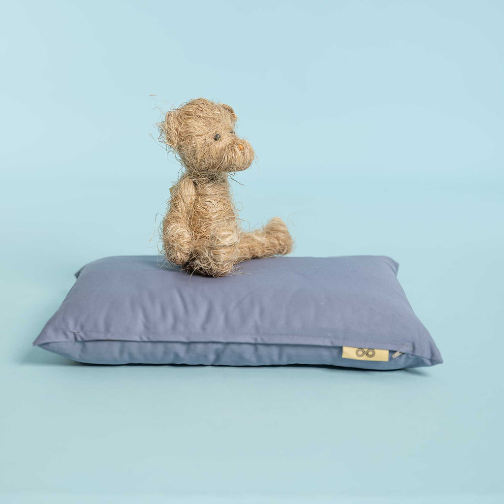 organic cotton pet bed made in USA blue