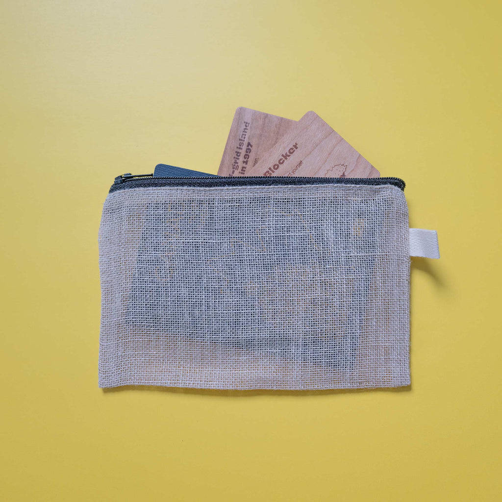 100% hemp zippered bag