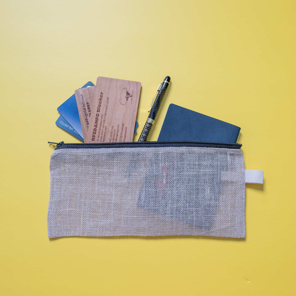 organic hemp see through mesh pouch