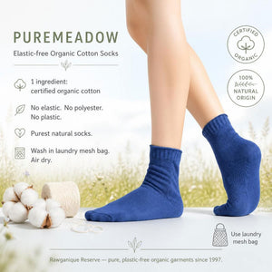 plastic-free elastic-free 100% organic cotton socks