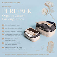 Load image into Gallery viewer, 100% certified organic cotton packing cubes plastic-free polyester-free