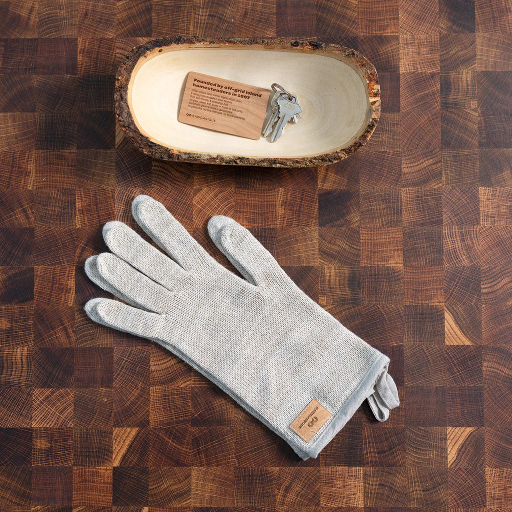 elastic-free organic linen gloves