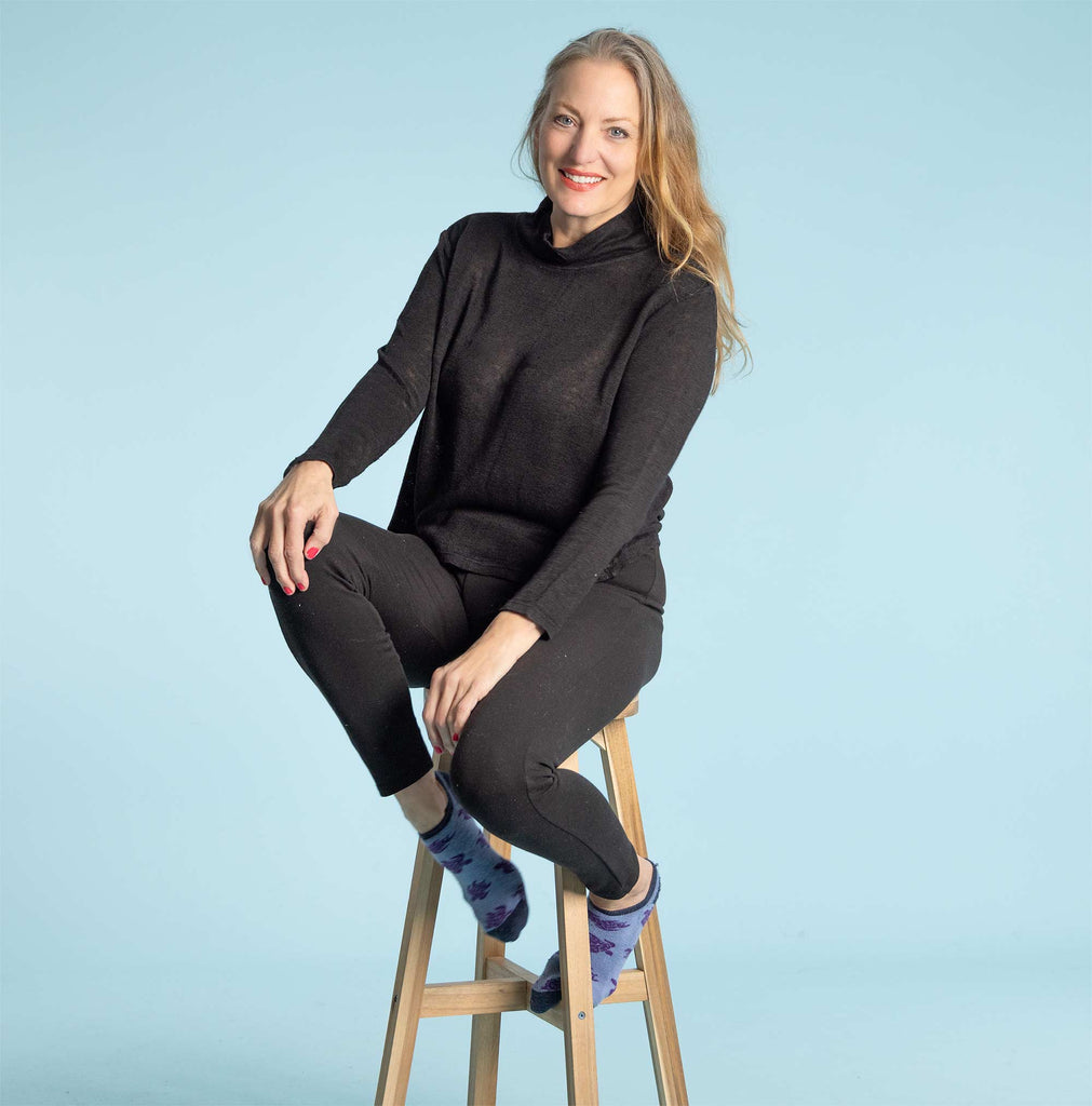 hemp mock turtleneck sweater