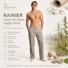 Load image into Gallery viewer, plastic-free 100% organic hemp flex-waist jogger pants