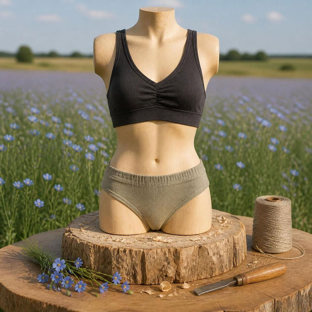 100% organic linen boy shorts panty plastic-free