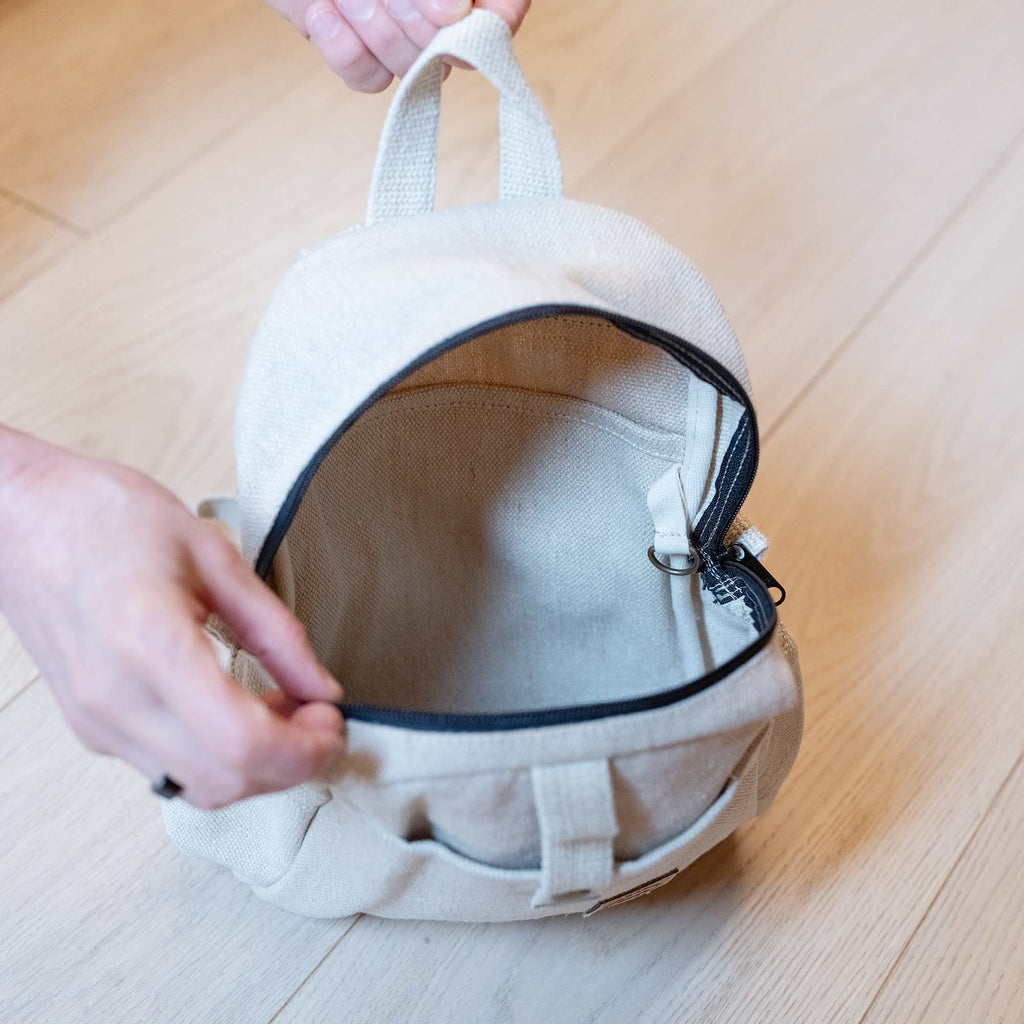 organic linen backpack