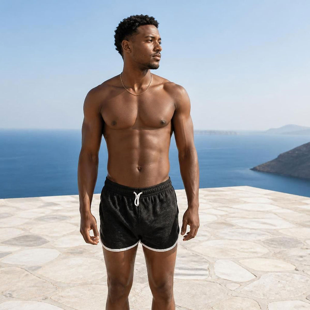 100% organic linen workout shorts plastic-free