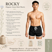 Load image into Gallery viewer, 100% organic linen knit running shorts plastic-free polyester-free