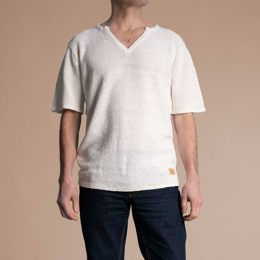 plastic-free 100% organic linen knit shirt