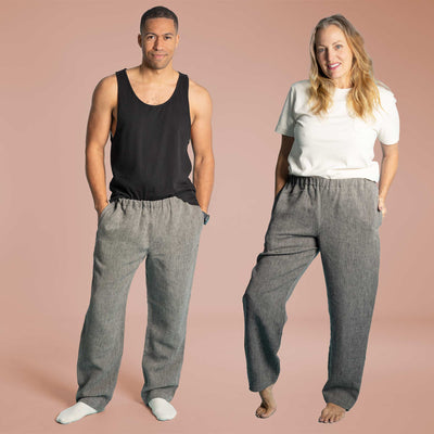 plastic-free 100% organic linen pants