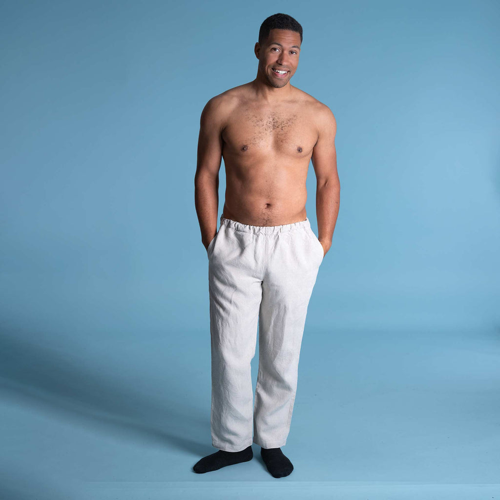 organic linen jogger pants polyester-free