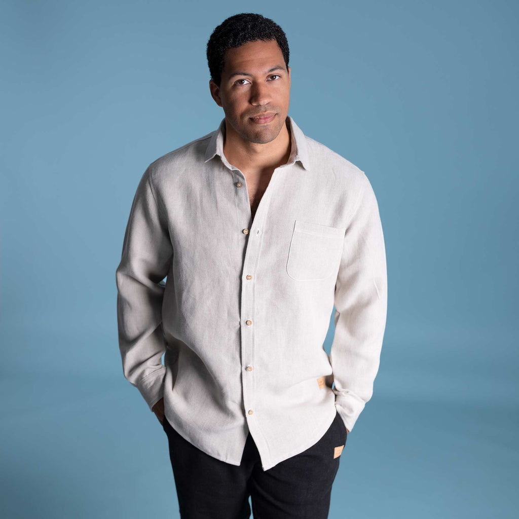 100% organic linen long-sleeve shirt