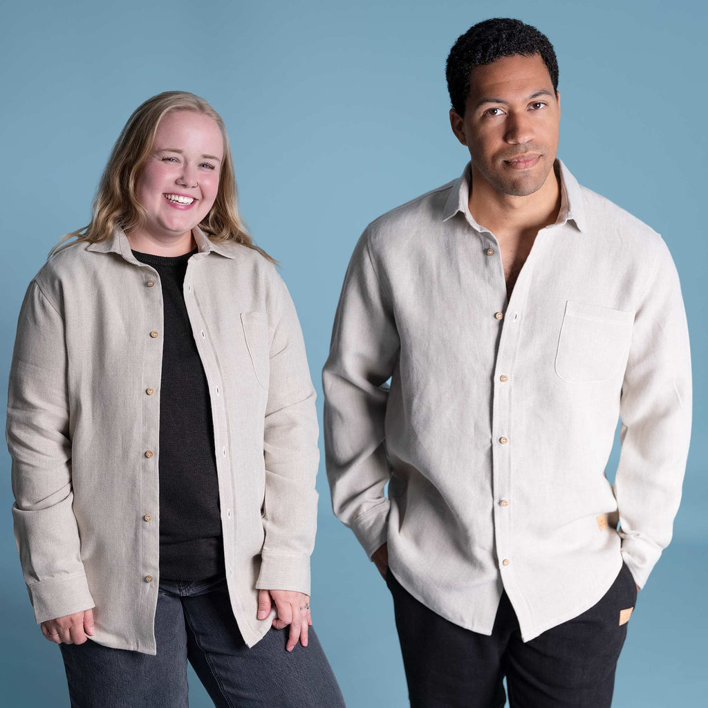 plastic-free organic linen shirt