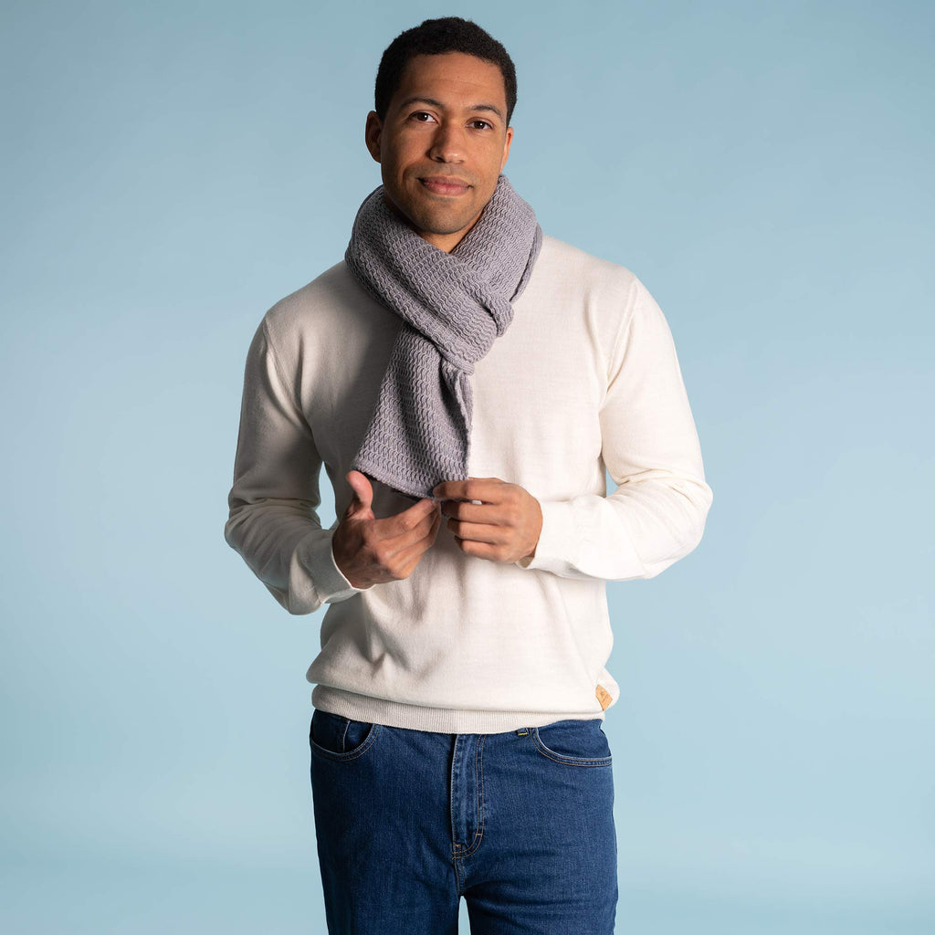 synthetic-free 100% organic merino wool scarf