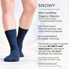Load image into Gallery viewer, Certified organic merino wool socks thick and warm plastic-free