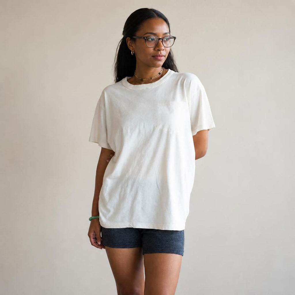 SONOMA 100% Organic Cotton Crewneck T-Shirt (Grown & Made in USA, Certified Organic) (V2 OC Thread) (Elastic-Free, Latex-Free, No Formaldehyde) (99.9%-100% Biodegradable)