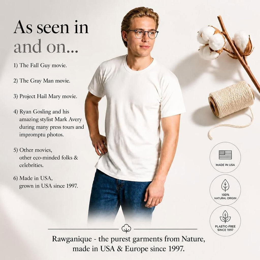 SONOMA 100% Organic Cotton Crewneck T-Shirt (Grown & Made in USA, Certified Organic) (V2 OC Thread) (Elastic-Free, Latex-Free, No Formaldehyde) (99.9%-100% Biodegradable)