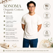 Load image into Gallery viewer, 100% certified organic cotton t-shirt made in usa plastic-free