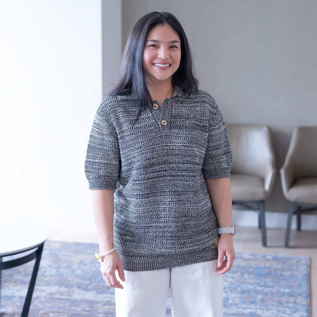 plastic-free 100% organic cotton knit shirt