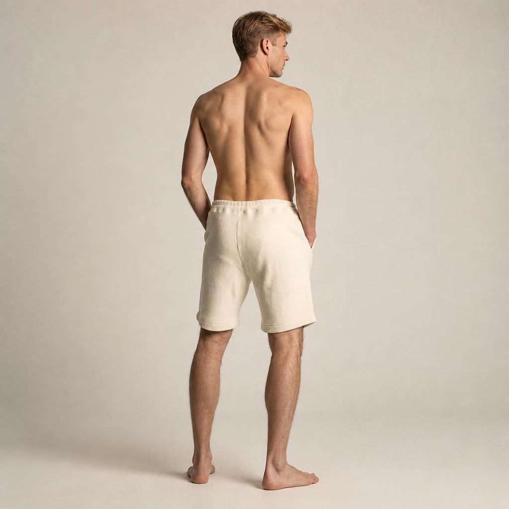 TETON 100% Organic Cotton Fleece Sweat Shorts (OC Thread, Covered Organic Elastic Waist, No Polyester, No Synthetics) (100% Biodegradable)