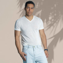 Load image into Gallery viewer, plastic-free 100% hemp V-neck t-shirt